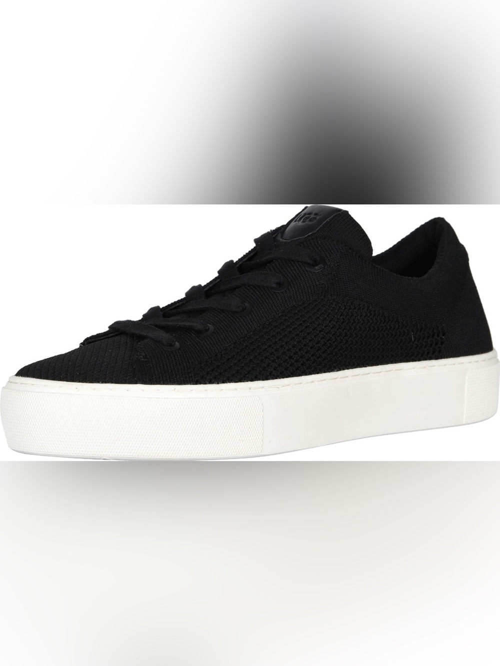 UGG Black Knit Platform Sneaker with White Sole